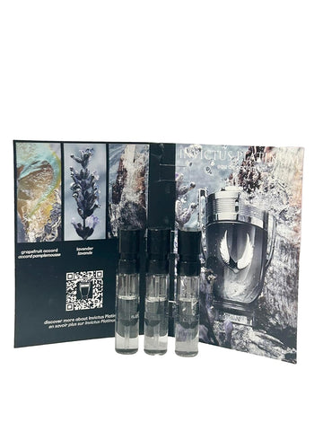 Paco Rabanne Invictus Platinum Edp Men Spray Vial Perfume 1.5 Ml / 0.05 Fl Oz - Set Of 3