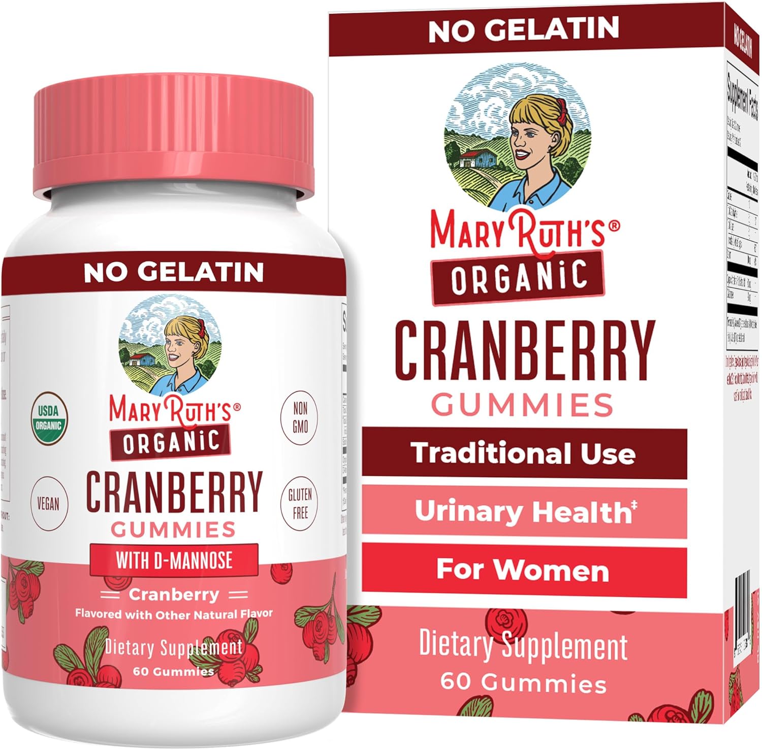 Organic Cranberry Gummies By Maryruth'S | Cranberry Supplement | Urinary Tract Health For Women | With D Mannose | 500Mg Cranberry | Traditional Use | Usda Organic | Vegan | Non Gmo | 30 Servings