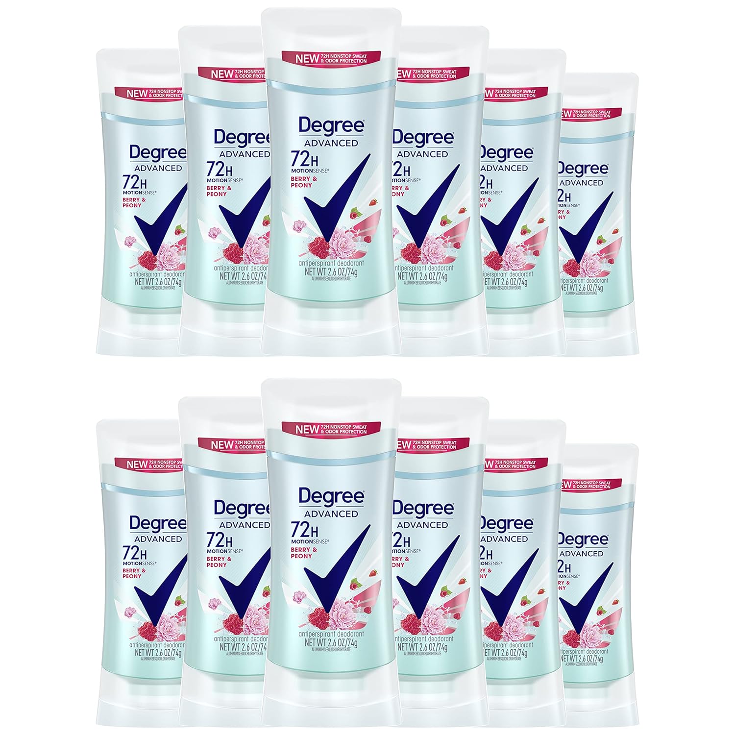 Degree Motionsense Antiperspirant Deodorant For Women Berry & Peony 2.6 Oz, Pack Of 12