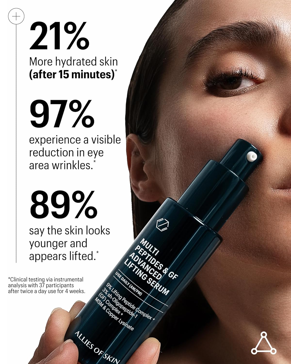 Allies Of Skin Jumbo Size Multi Peptides & Growth Factor Collagen Boosting Face Serum | Skin Tightening Anti-Aging Complex With 9% Peptides| Firms Sagging Skin & Visibly Reduces Wrinkles (1.7 Oz) : Beauty & Personal Care