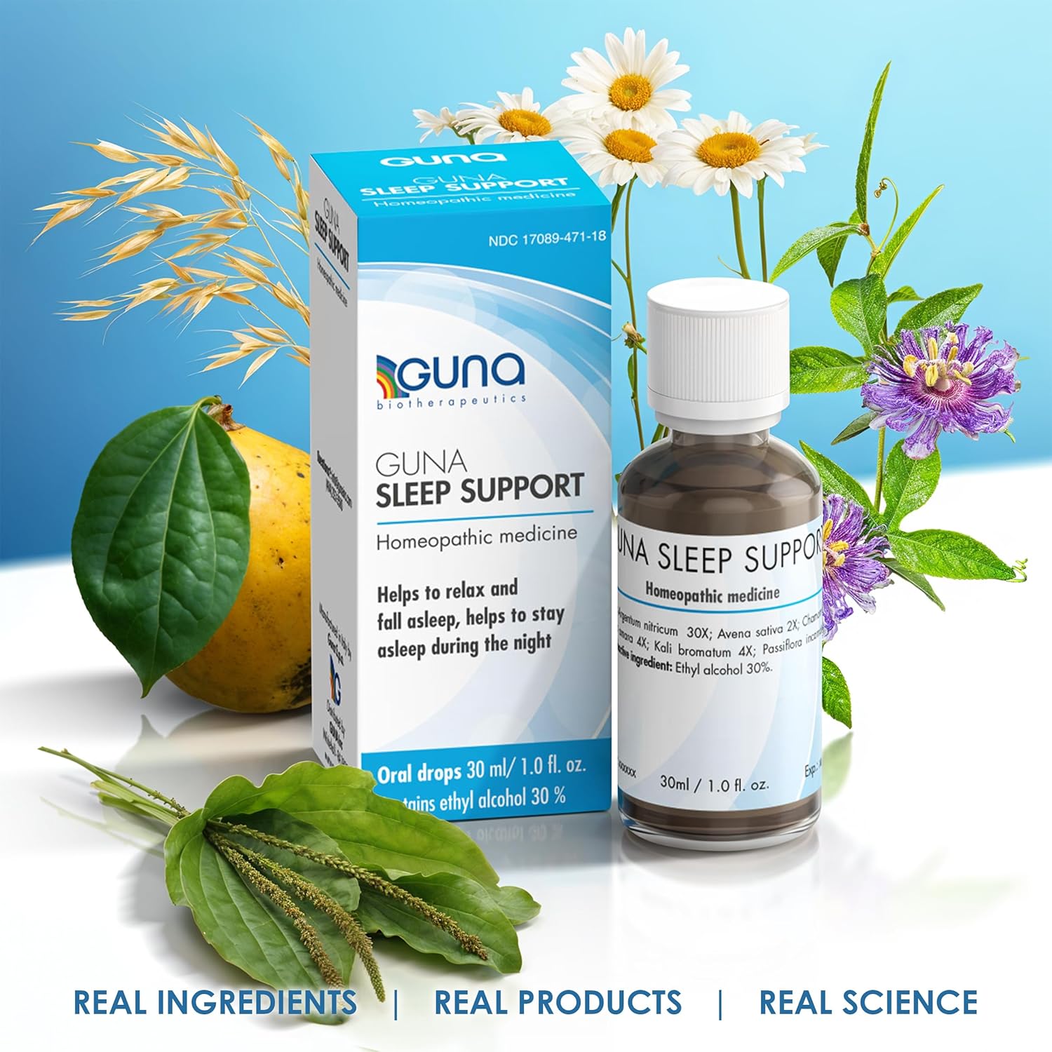 Guna Sleep Support Homeopathic Natural Sleep Aid, Melatonin-Free And Non Habit-Forming - 1 Ounce : Health & Household
