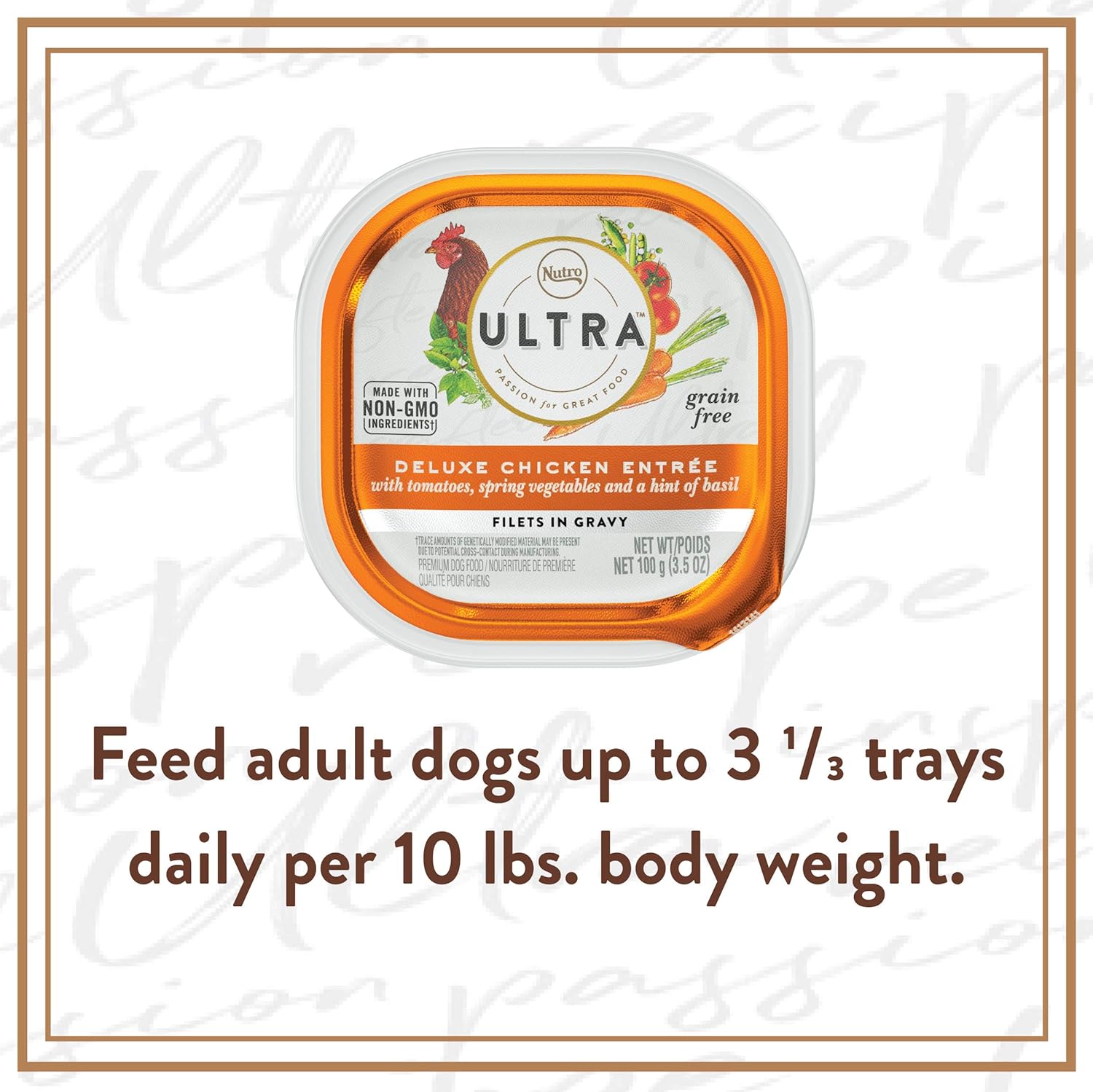 NUTRO ULTRA Grain Free Adult Soft Wet Dog Food Filets in Gravy Deluxe Chicken Entrée With Tomatoes, Spring Vegetables, and a Hint of Basil, (24) 3.5 oz. Trays: Pet Supplies: Amazon.com