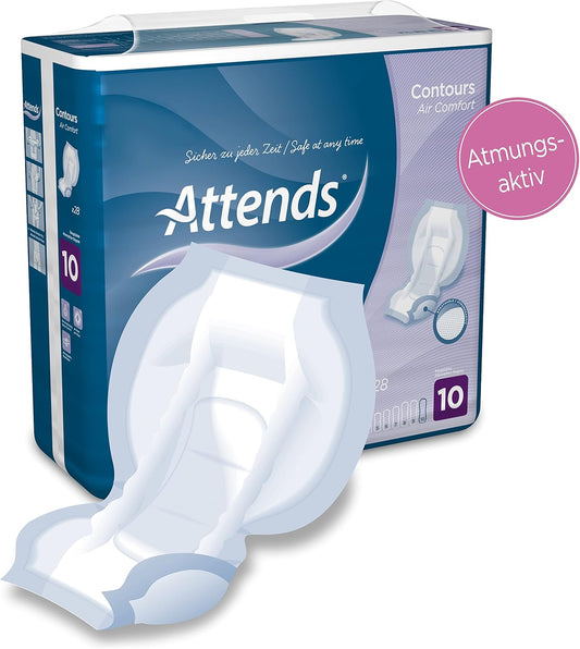 Attends Contours 10 Air Comfort, 84 Units (4 Packs Of 21)