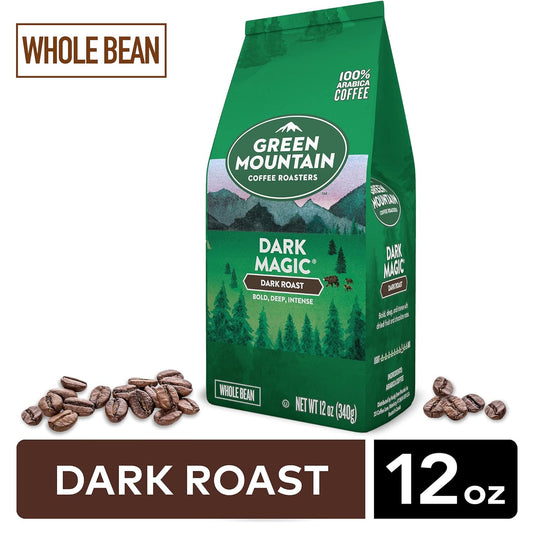 Green Mountain Coffee Roasters, Dark Magic, Whole Bean Coffee, Dark Roast, Bagged 12oz