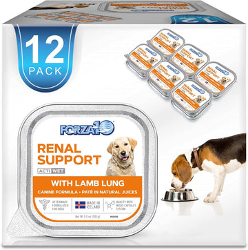 Forza10 Actiwet Wet Kidney Dog Food, Wet Renal Dog Food 3.5 oz, Lamb Flavor Kidney Care Dog Food Wet, for Renal Support Dog and Kidney Failure Dog Food, 12 Pack