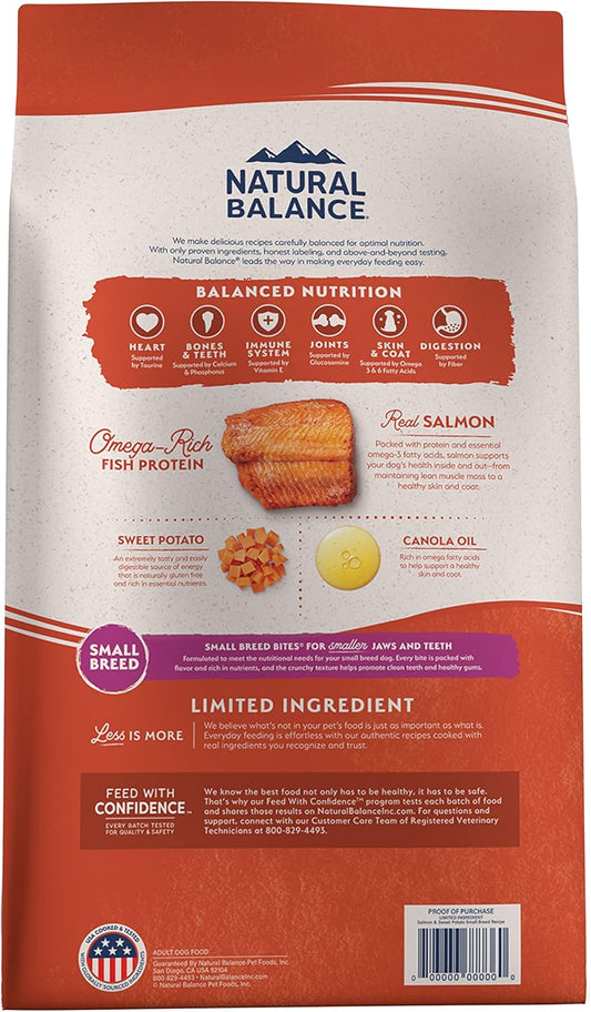 Natural Balance Limited Ingredient Small Breed Adult Grain-Free Dry Dog Food, Salmon & Sweet Potato Recipe, 4 Pound (Pack Of 1)