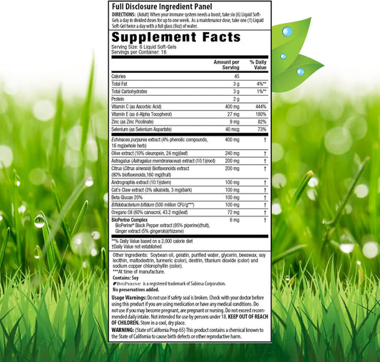 Irwin Naturals Immuno-Shield - 100 Liquid Softgels, Pack Of 2 - All Season Wellness For Body'S Natural Defense System - 32 Total Servings