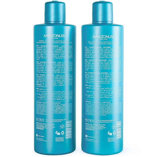 Anti-Frizz Natural Shampoo & Conditioner Set for Keratin-Treated Hair - Prolongs Smoothness, Enhances Shine - 16.9 fl.oz