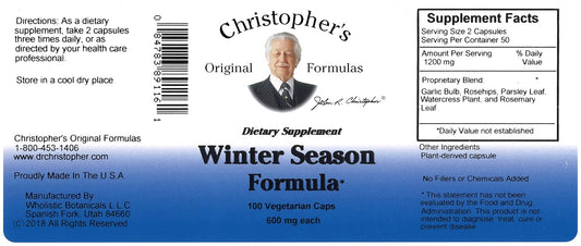 Dr. Christopher's Winter Season Formula (100 Caps)