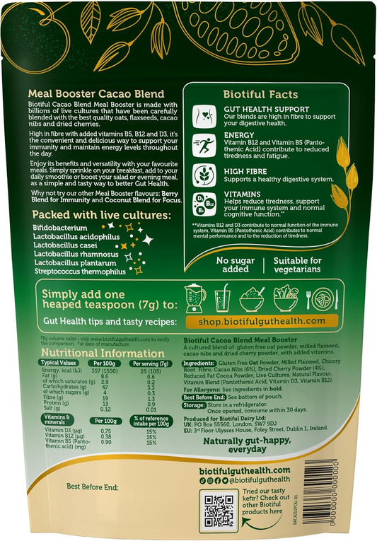 Biotiful Gut Health, Cacao Blend Energy & Berry Blend Immunity Bundle, Probiotics, Prebiotic Fibre, Source Of Vitamins D3 B5 B12, Greens Powder Alternative, Vegan Friendly, Gluten Free, 60 Servings