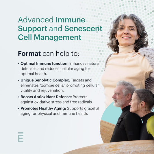Elysium Format Immune Support Supplement - Vitamin C Supplement, Immunity Support, Immune Defense, Intermittent Senolytic Complex Immune Support For Adults, Complete Immunity Supplement - 60Ct