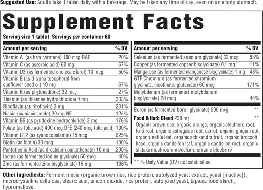 Innate Response Formulas Men'S One Daily Iron Free - Daily Multivitamin For Men Free Of Iron - With B Vitamins - Vegetarian, Non-Gmo, And Gluten-Free - 60 Count (60 Servings)