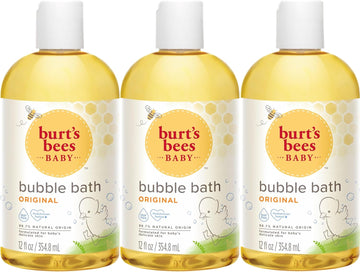 Burt's Bees Baby Bubble Bath Set, 2-in-1 Natural Origin Plant Based Formula for Sensitive Skin, Original Fresh Scent, Tear-Free, Pediatrician Tested, 3 Travel Size Bottles, 36 oz (12 oz 3-Pack)