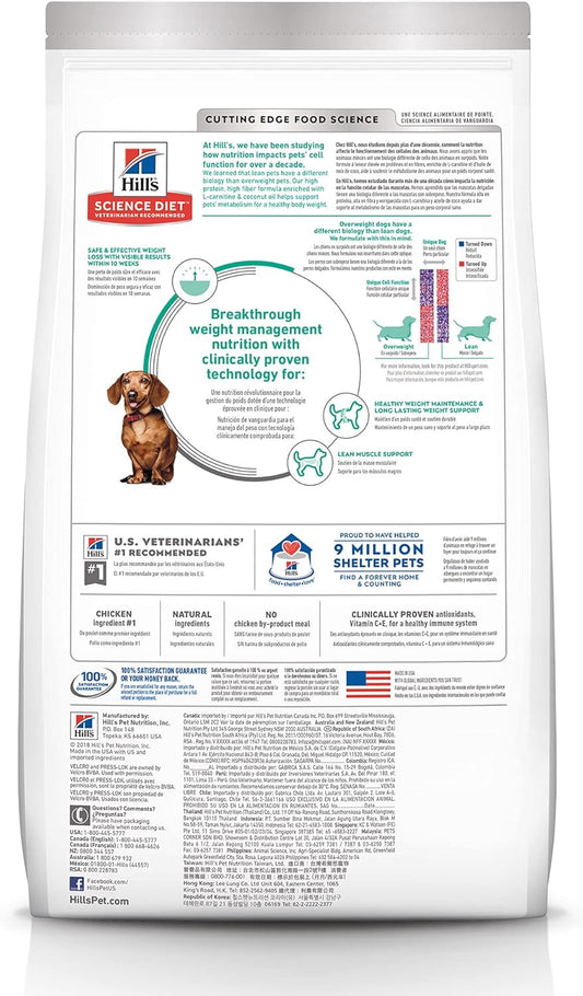 Hill'S Science Diet Adult Perfect Weight Small & Mini Chicken Recipe Dry Dog Food, 15 Lb. Bag