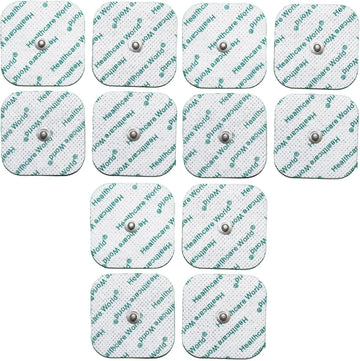 Tens Ems Electrode Pads With 3.5Mm Stud For Tens Machines Suitable For Beurer Sanitas And Many More Devices By Healthcare World – Pack Of 12