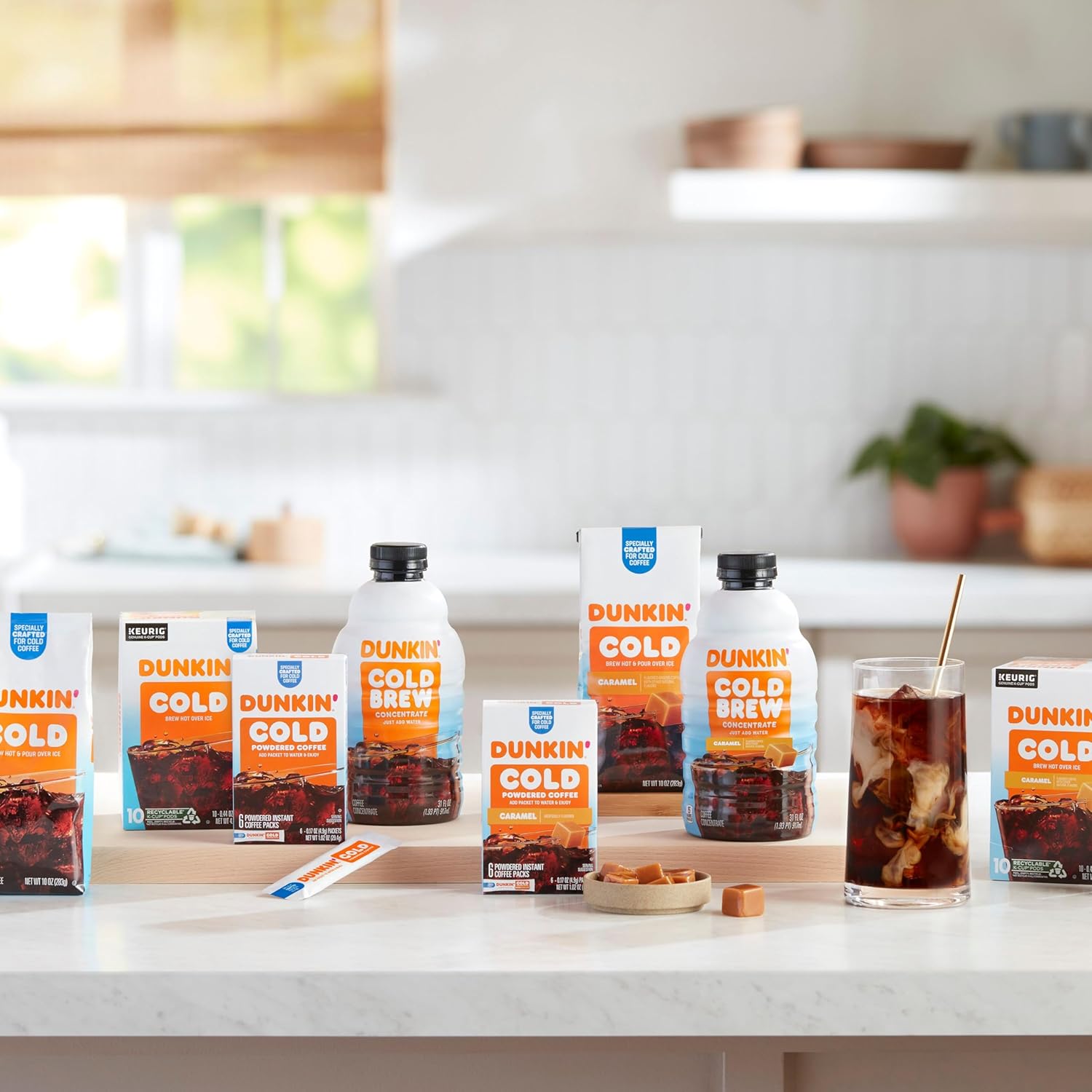 Dunkin' Cold Caramel Flavored Coffee, 60 Keurig K-Cup Pods