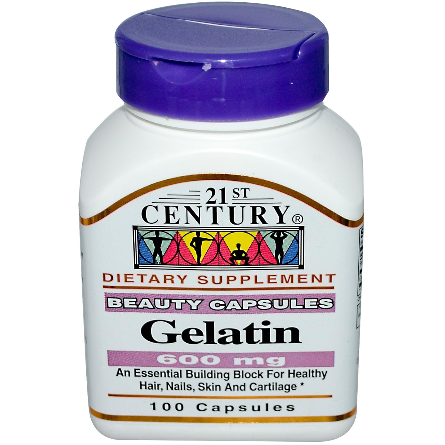 21st Century, Gelatin, 600 mg, 100 Capsules - 3PC