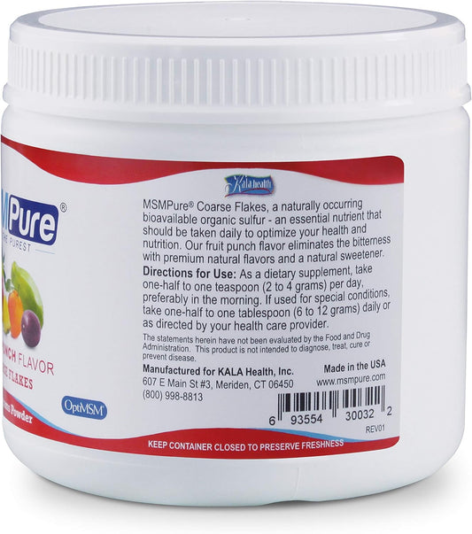 Kala Health Msmpure Fruit Punch Flavored Coarse Powder Flakes, 8.8 Oz,