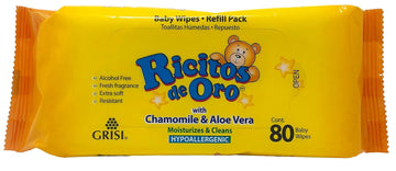 Ricitos De Oro Baby Wipes Baby Wipes With Chamomile Extract And Aloe Vera 80 Cont