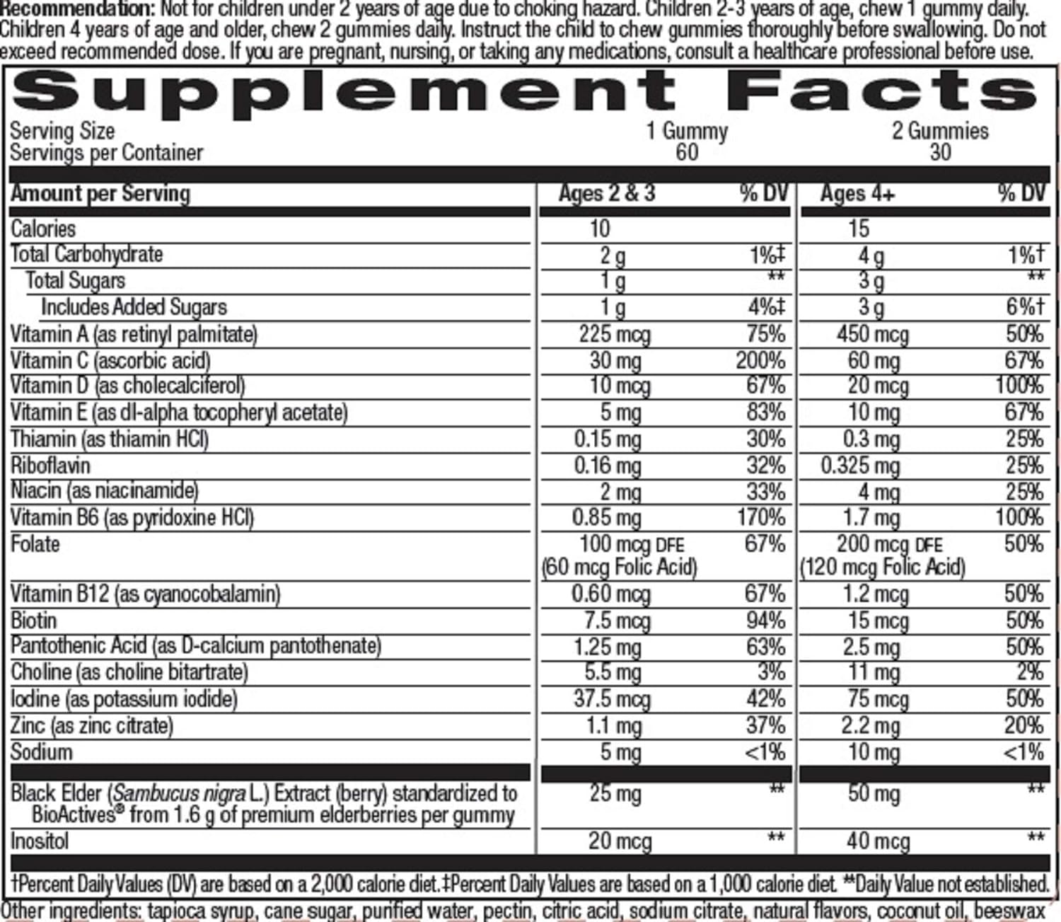 Nature's Way Happy & Healthy Multivitamin for Kids with Vitamin C, Zinc and Elderberry, 60 Gummies : Health & Household
