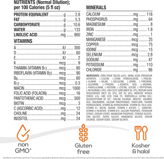 Puramino Hypoallergenic Infant Drink, For Severe Food Allergies, Omega-3 Dha, Iron, Immune Support, Powder Can, 14.1 Oz (4 Count)