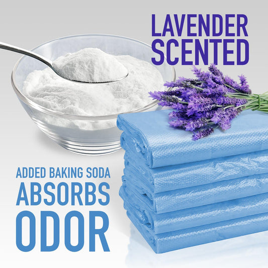 Baby Disposable Diaper Bags Scented With Lavender - Odor Absorber Biodegradable Plastic Diaper Sacks For Trash Bag Essential Items - Bags For Dirty Diapers - Refill 200 Count (Blue)