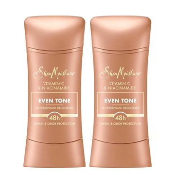 SheaMoisture Antiperspirant Deodorant Stick Even Tone Vitamin C & Niacinamide 2 Count for 48HR Sweat & Odor Protection with No Parabens & No Mineral Oil 2.6 oz
