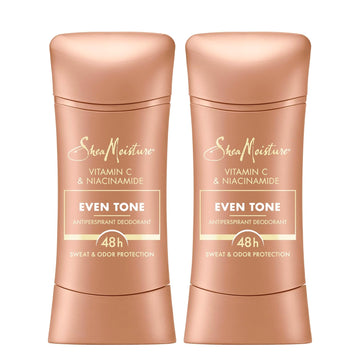 Sheamoisture Antiperspirant Deodorant Stick Even Tone Vitamin C & Niacinamide 2 Count For 48Hr Sweat & Odor Protection With No Parabens & No Mineral Oil 2.6 Oz