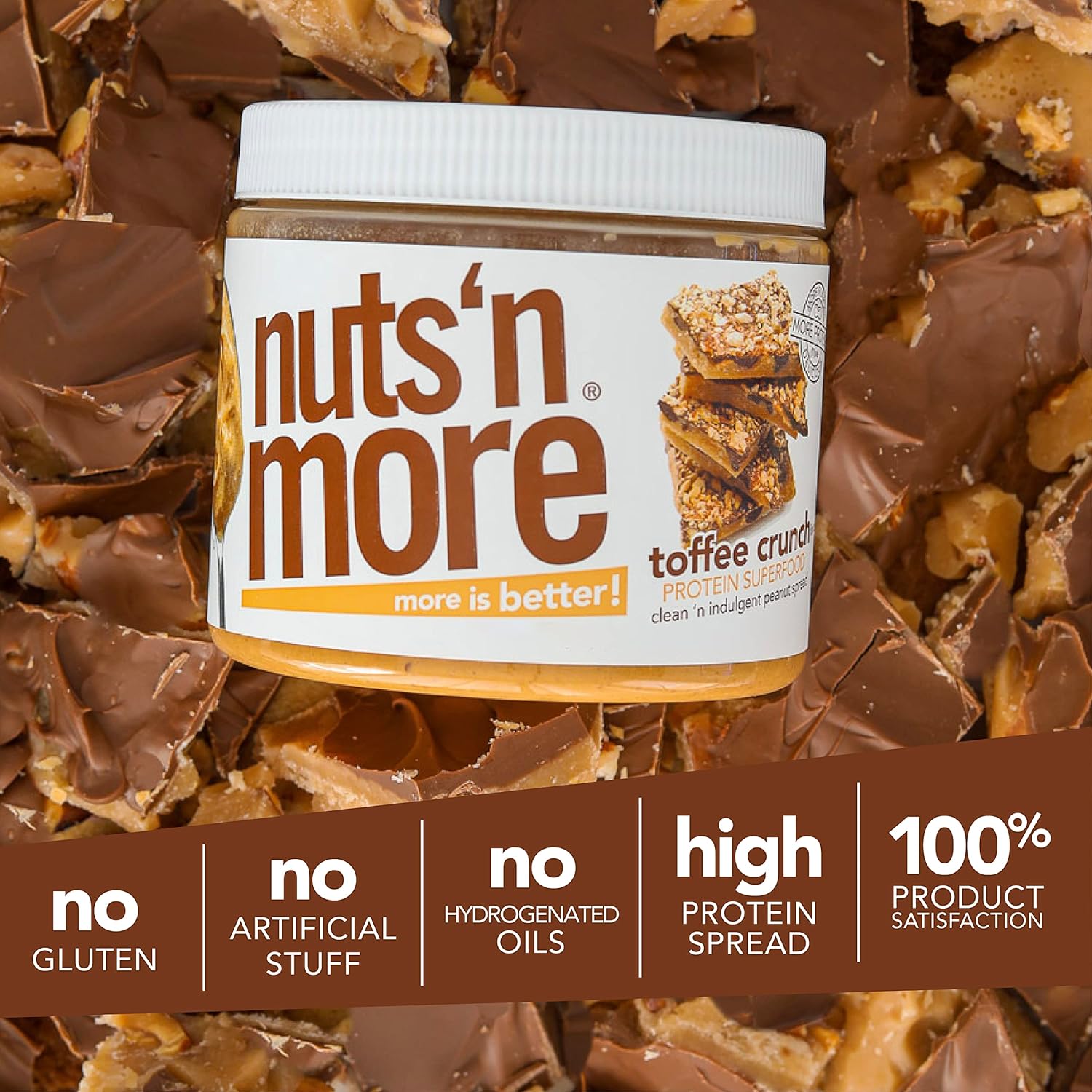 Nuts ‘N More Wild Honey Peanut Butter Spread - High Protein, Low Carb, Low Sugar, Gluten Free, Non-Gmo, All-Natural Nut Butter Snack (15Oz Jar) : Grocery & Gourmet Food
