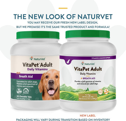 NaturVet Vita Pet Adult Plus Breath Aid Tablets -Time Release 365 ct