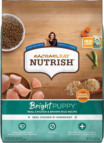 Rachael Ray Nutrish Bright Puppy Premium Natural Dry Dog Food, Real Chicken & Brown Rice Recipe, 6 Pound Bag (Packaging May Vary)
