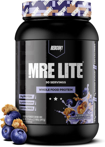 REDCON1 MRE Lite Whole Food Protein Powder, Blueberry Cobbler - Low Ca