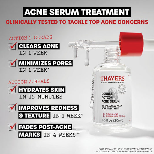 Thayers Treat It, Don'T Touch It: Double Action 2% Salicylic Acid Acne Serum + Rapid 10% Sulfur Acne Treatment, Soothing And Non-Stripping Skin Care