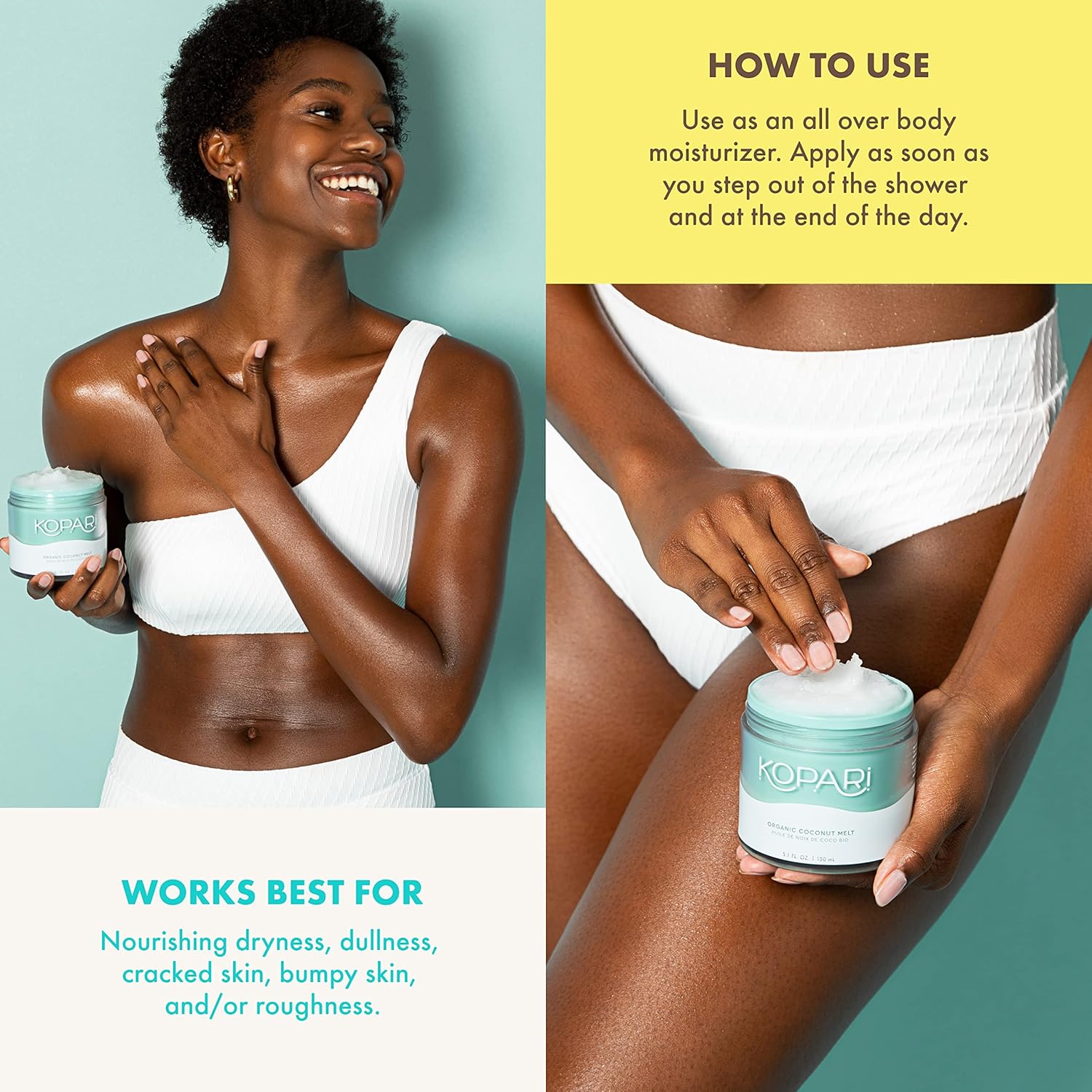 Kopari Organic Coconut Melt | Multi Purpose Skin Moisturizer, 100% Unrefined Coconut Oil Skin Care For Body, Hair, Face | Vegan, Cruelty Free, Paraben & Sulfate Free | 5.1 Oz : Beauty & Personal Care