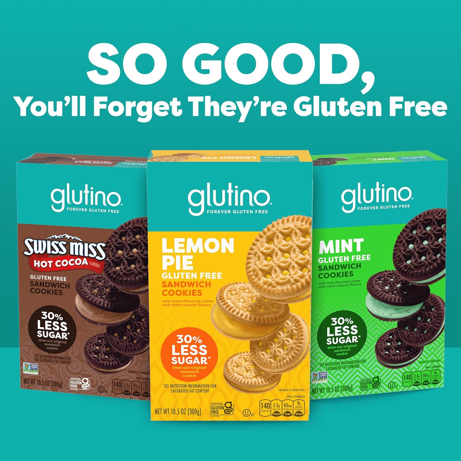 Glutino Gluten Free Lemon Pie Flavored Sandwich Cookies, Gluten Free Snacks, 10.5 Oz