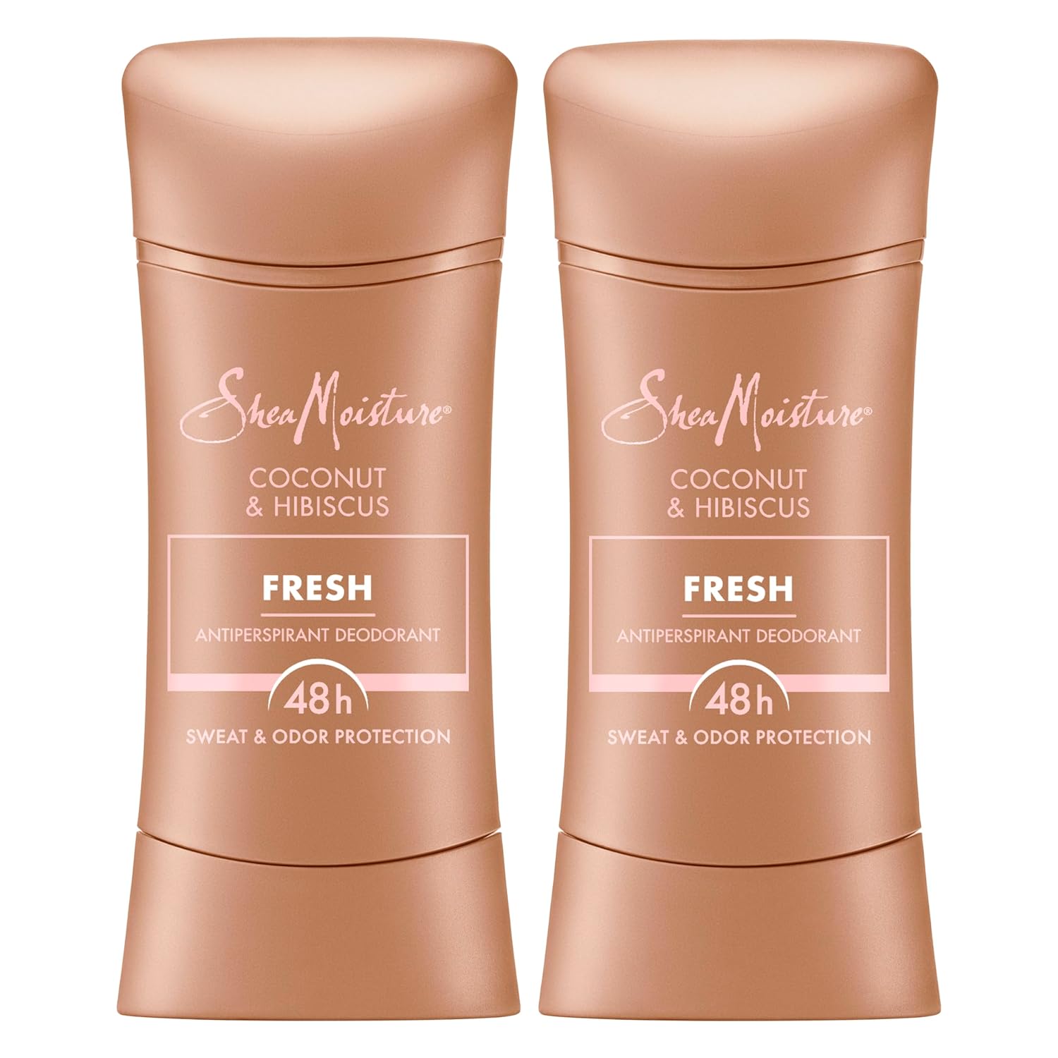 Sheamoisture Antiperspirant Deodorant Stick Fresh Coconut & Hibiscus 2 Count For 48Hr Sweat & Odor Protection With No Parabens & No Mineral Oil 2.6 Oz