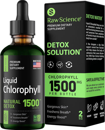 Chlorophyll Liquid Drops - Organic Chlorophyll - Natural Energy Boost – Made In Usa – Fast Absorbing Liquid Chlorophyll – Boost Oxygen & Internal Deodorant – Non Gmo Vegan – Detox Liquid Oxygen Drops