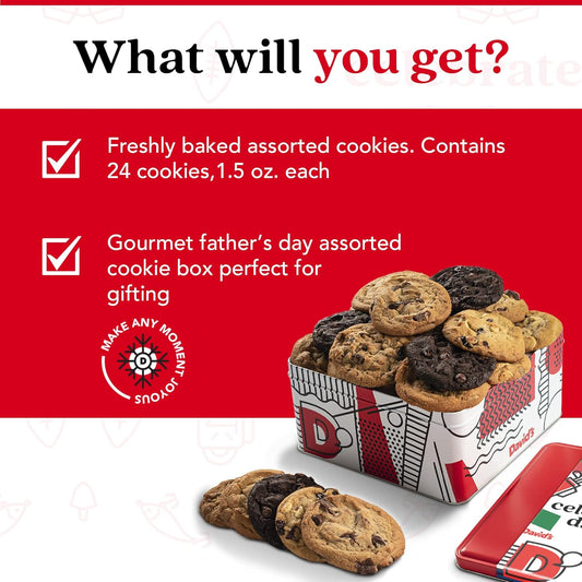 David'S Cookies Gourmet Assorted Cookie Gift Tin – 2Lbs Fresh Baked Delicious Traditional Recipes – Assorted Flavors Ideal For Sharing – Thoughtful Treat For Dad, Husband, Or Any Occasion