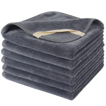 Sinland Microfiber Facial Cloths Fast Drying Washcloth 12Inch X 12Inch White 6 Pack