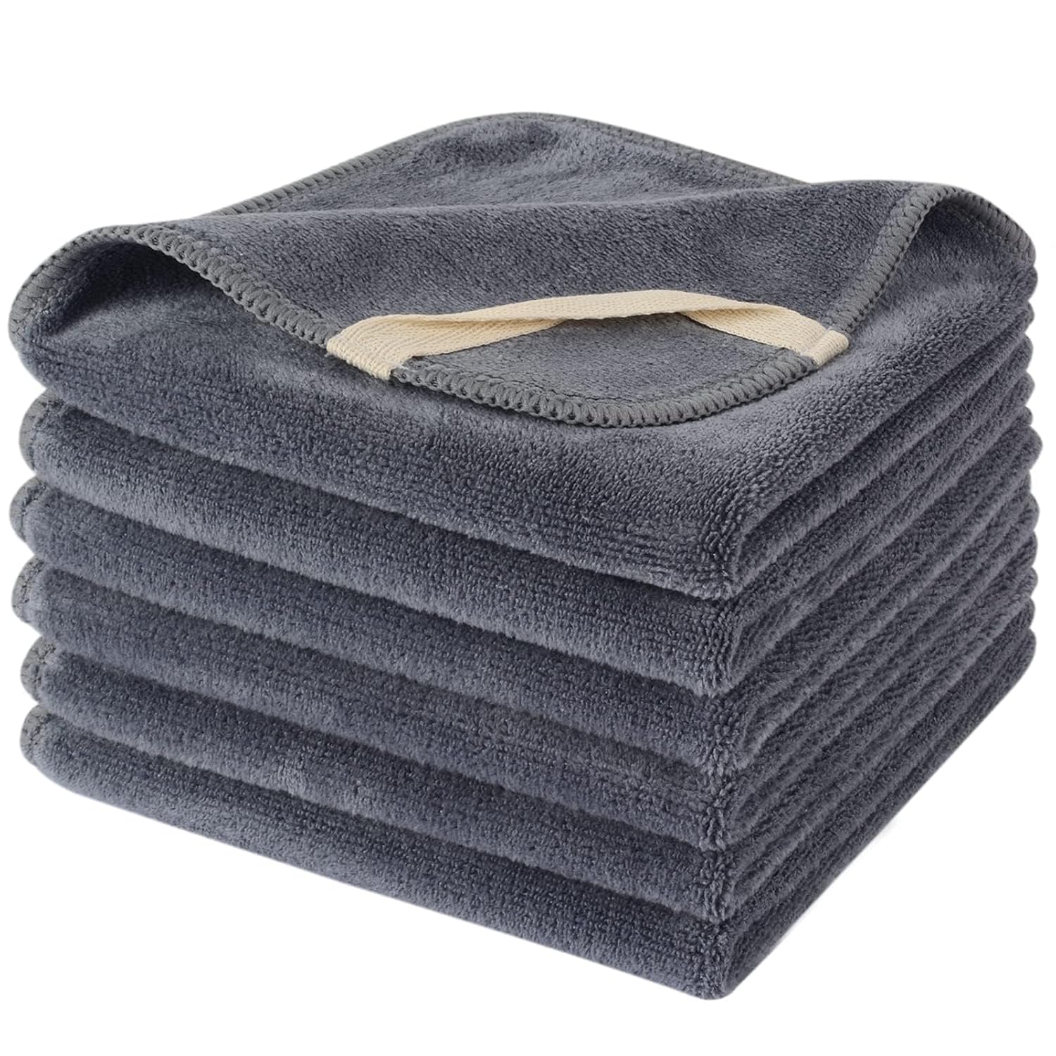 Sinland Microfiber Facial Cloths Fast Drying Washcloth 12Inch X 12Inch Light Purple 6 Pack