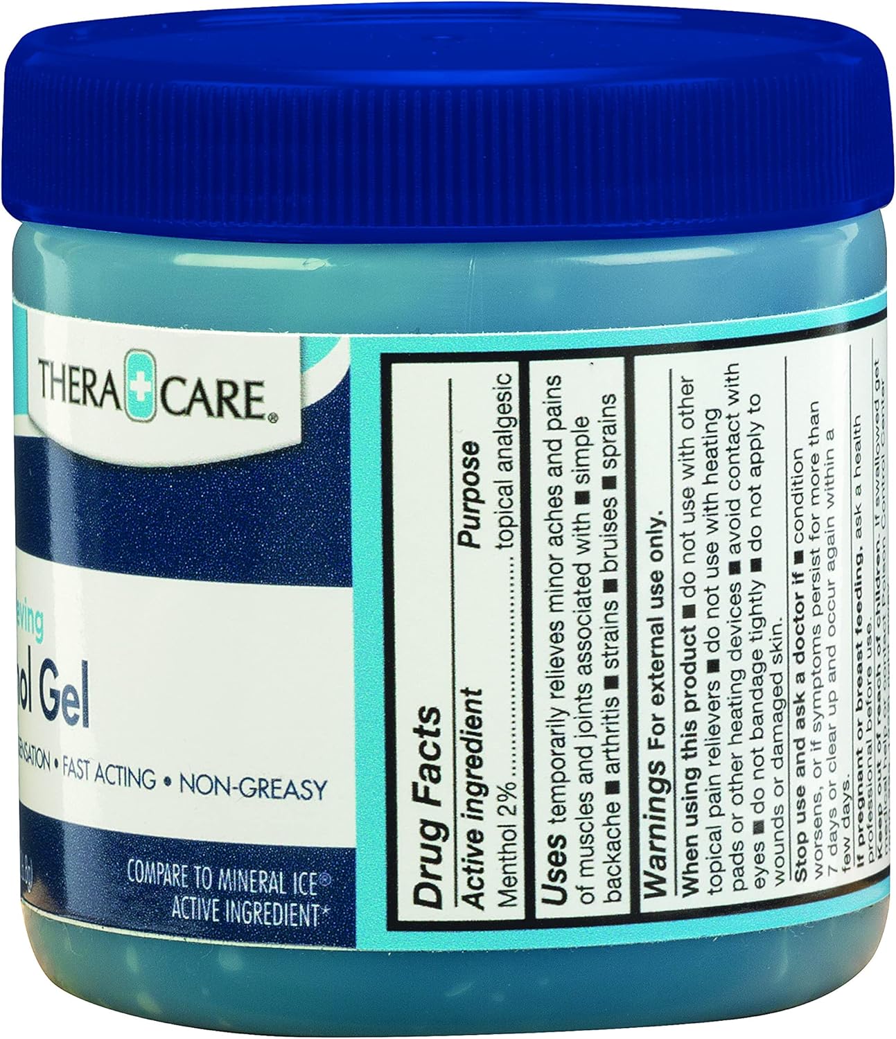 Thera|Care Pain Relieving Menthol Gel | Temporarily Relieves The Minor Aches And Pains Of Muscles And Joints | Size: 8 Oz