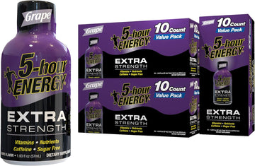 5-Hour Energy Shots Extra Strength, Grape Flavor - 30 Count