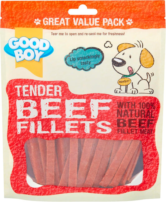 Good Boy Beef Fillets - Natural Dog Treats - Low Fat - Bulk Box - 3 X 300G