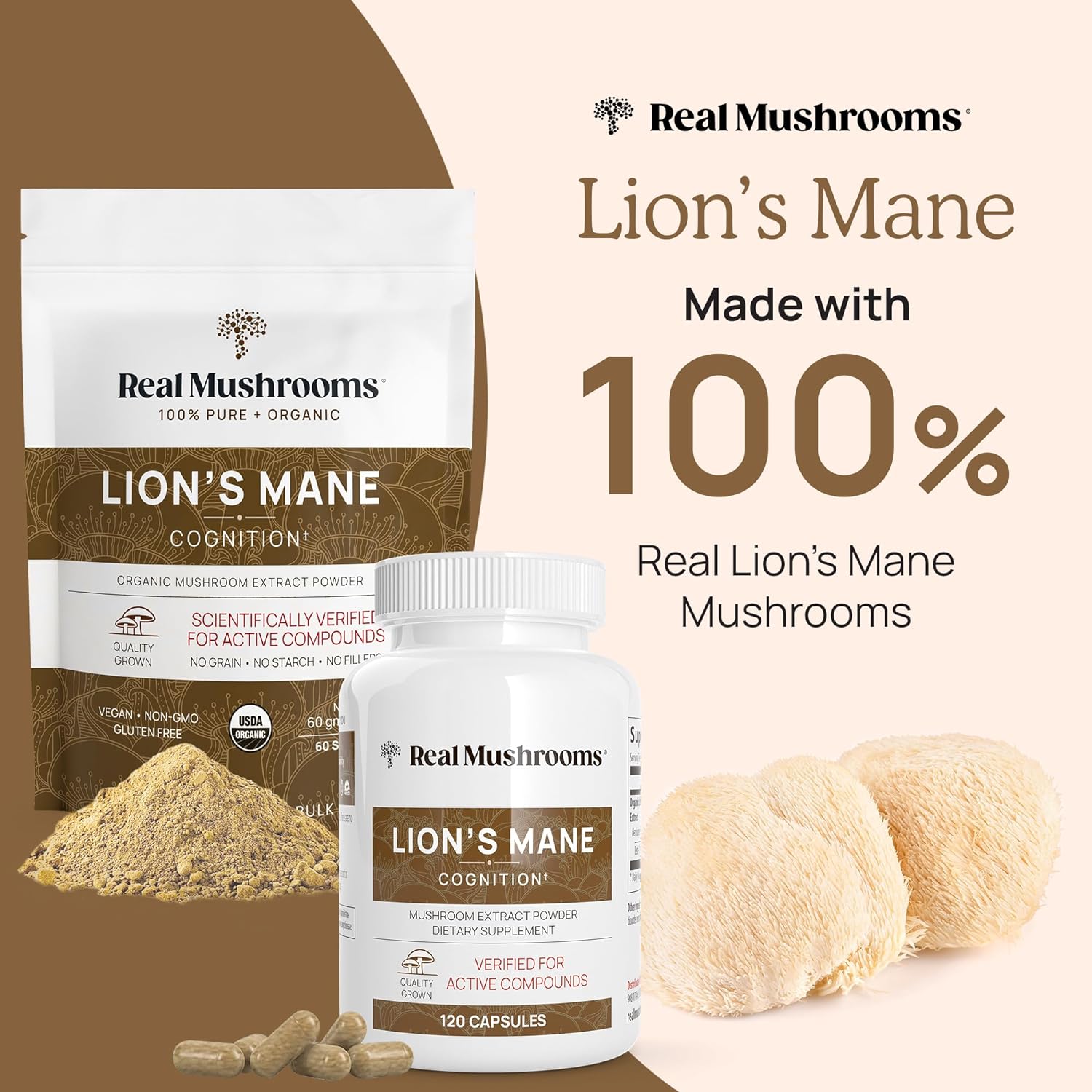 Lion’s Mane Powder - Organic Lions Mane Mushroom Extract with Immunomodulating Properties & Antioxidants - Vegan Mushroom Supplement, 60 Servings : Health & Household