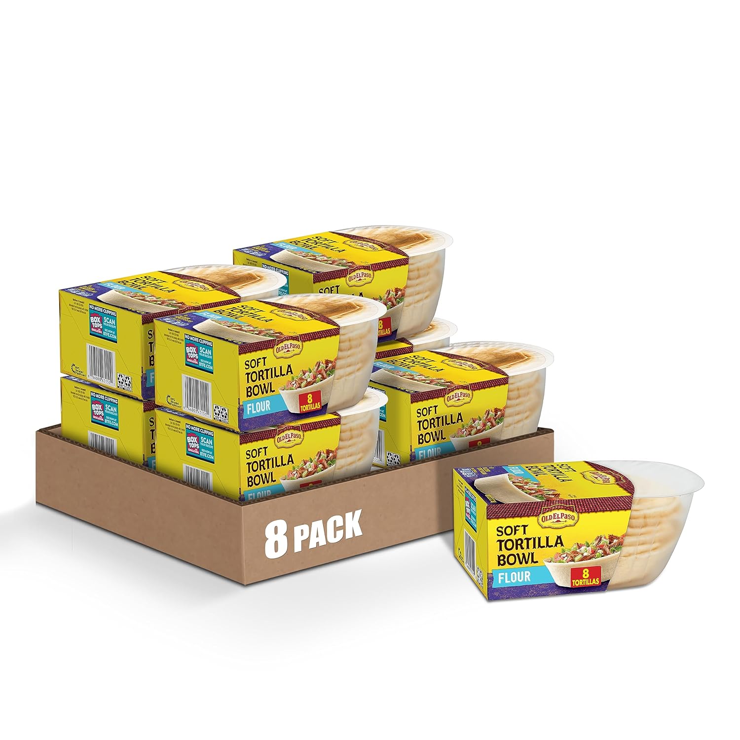 Old El Paso Soft Tortilla Bowls, Flour, 8 ct., 6.7 oz. (Pack of 8)