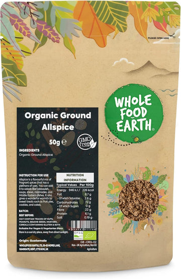 Wholefood Earth Organic Ground Allspice 50 G | Gmo Free | Certified Organic