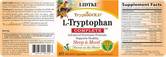 Lidtke L-Tryptophan Complete, 60 Capsules : Health & Household