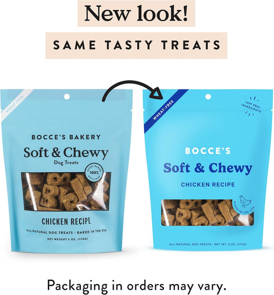 Bocce'S Bakery Oven Baked Chicken Recipe Treats For Dogs, Wheat-Free Everyday Dog Treats, Made With Real Ingredients, Baked In The Usa, All-Natural Soft & Chewy Cookies, Chicken, 6 Oz