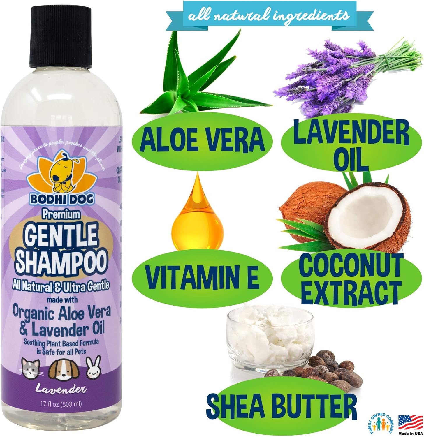 Bodhi Dog Grooming Shampoo Brush + Soothing Gentle Puppy Shampoo 17oz Bundle