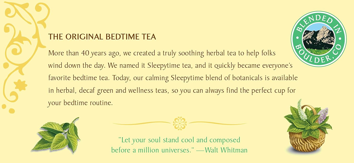 Celestial Seasonings Herbal Tea, Sleepytime Mint, Caffeine Free Sleep Tea, 20 Tea Bags (Pack Of 6)
